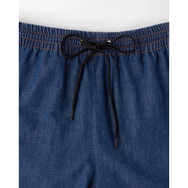 Versace Chambray Denim Shorts in Blue, view 2 | Denim Shorts
