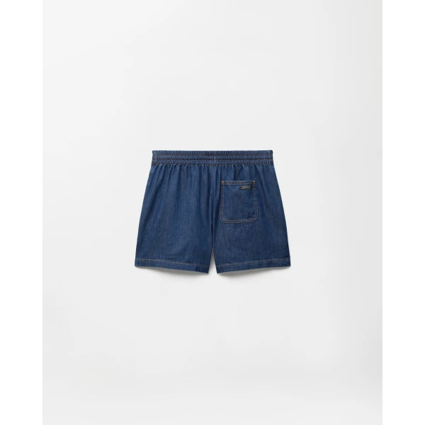 Versace Chambray Denim Shorts in Blue, view 3 | Denim Shorts