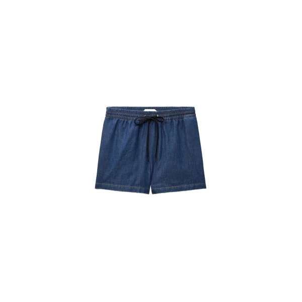 Chambray Denim Shorts in Blue
