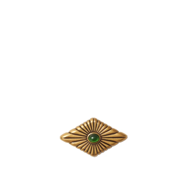 Versace Circe Brooch in Gold and Green | Brooches & Pins | Coveti