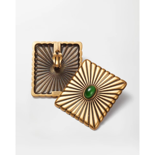 Versace Circe Earrings in Gold and Green, view 3 | Earrings
