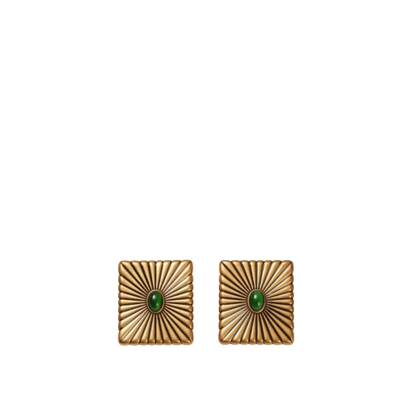 Versace Circe Earrings in Gold and Green | Earrings | Coveti