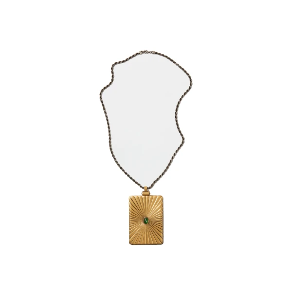 Circe Locket Necklace in Green and Gold