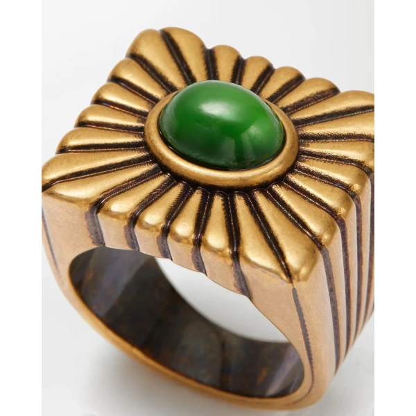 Versace Circe Ring in Gold and Green, view 3 | Rings