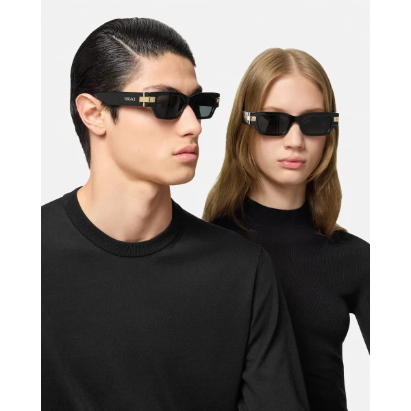 Versace Classic Top Sunglasses in Black, view 3 | Sunglasses