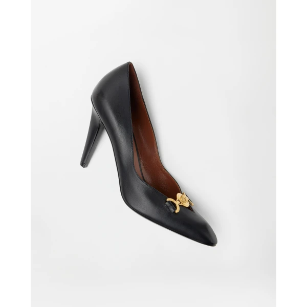 Versace Clelia Nappa Pumps 90 mm in Black, view 4 | Heels