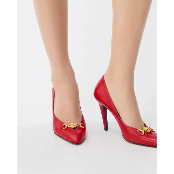Versace Clelia Nappa Pumps 90 mm in Red, view 2 | Heels
