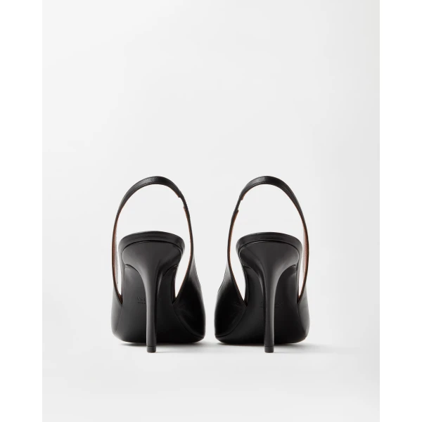 Versace Clelia Nappa Slingbacks 90 mm in Black, view 4 | Heels