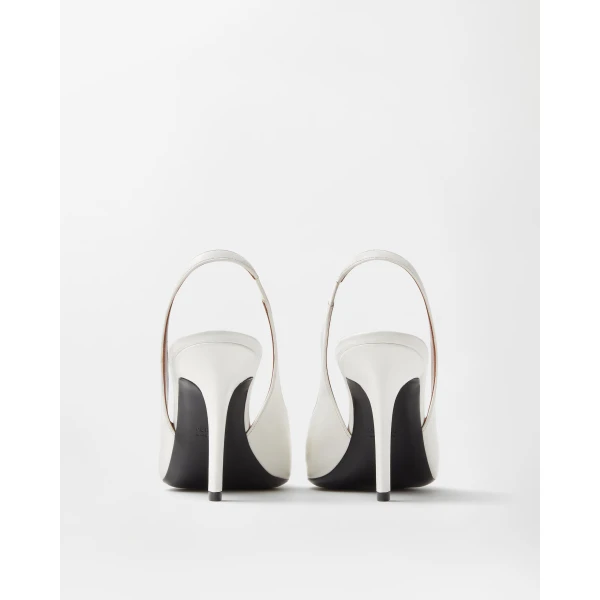 Versace Clelia Nappa Slingbacks 90 mm in White, view 4 | Heels