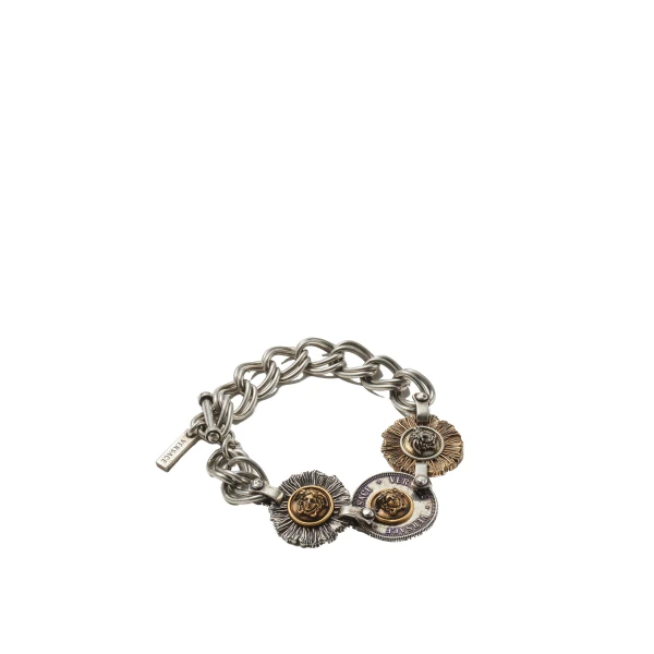 Versace Coins Bracelet in Silver and Gold | Bracelets | Coveti