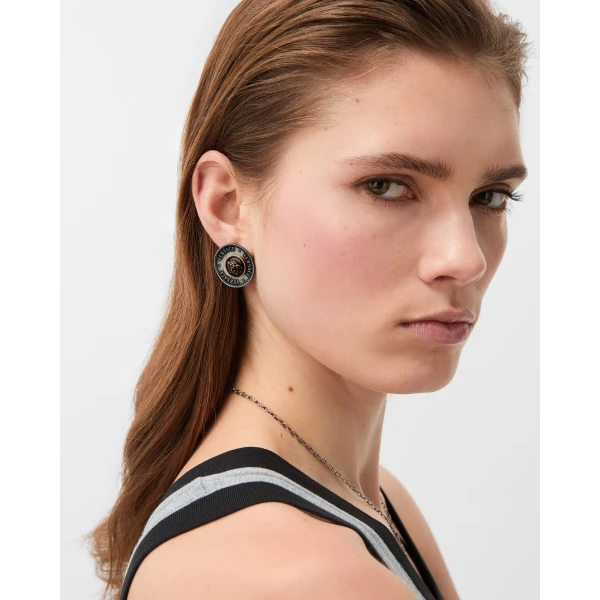 Versace Coins Earrings in Silver and Gold, view 2 | Earrings