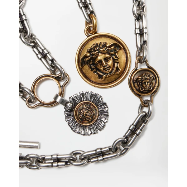 Versace Coins Necklace in Silver and Gold, Ref. 1027985, view 4 | Necklace