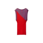 Versace Cotton Knit Mini Dress in Blue and Red | Mini Dresses | Coveti