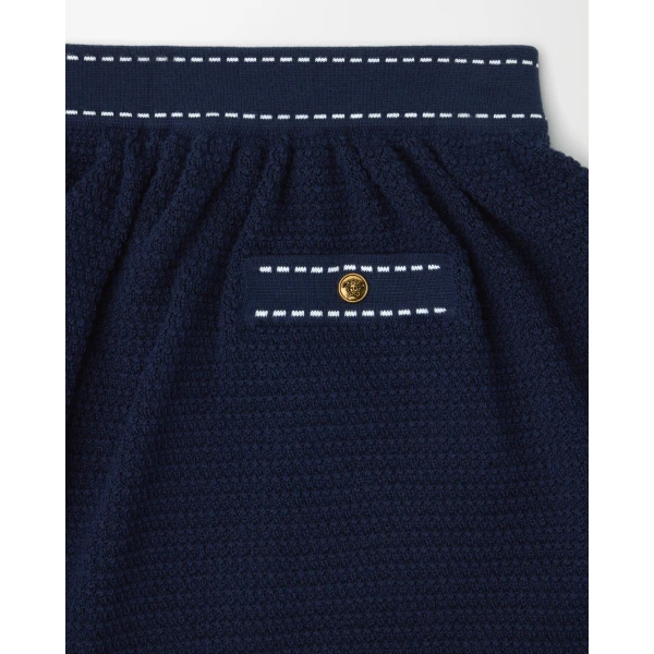 Versace Cotton Knit Shorts in Blue, view 4 | Shorts