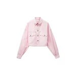 Versace Cotton-Poplin Crop Shirt in Light Pink | Shirts | Coveti