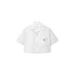 Versace Cotton-Poplin Crop Shirt in White | Shirts | Coveti