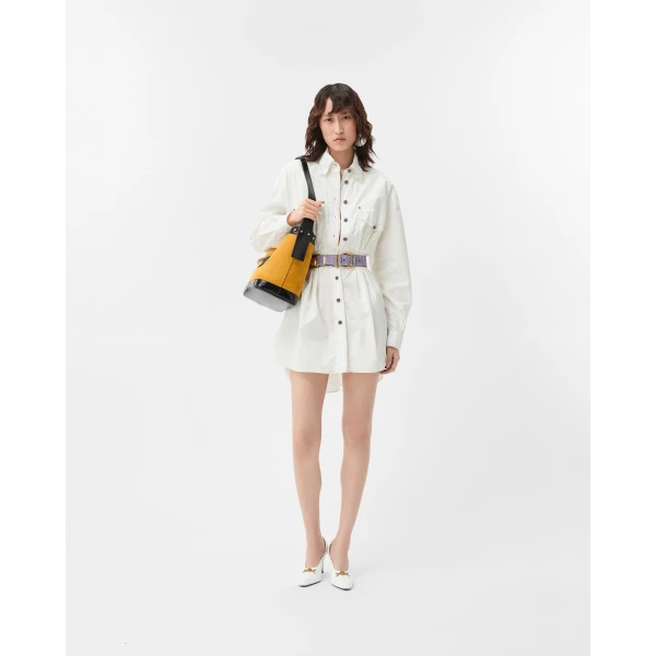 Versace Cotton-Poplin Mini Dress in White, Ref. 1025815, view 2 | Mini Dresses