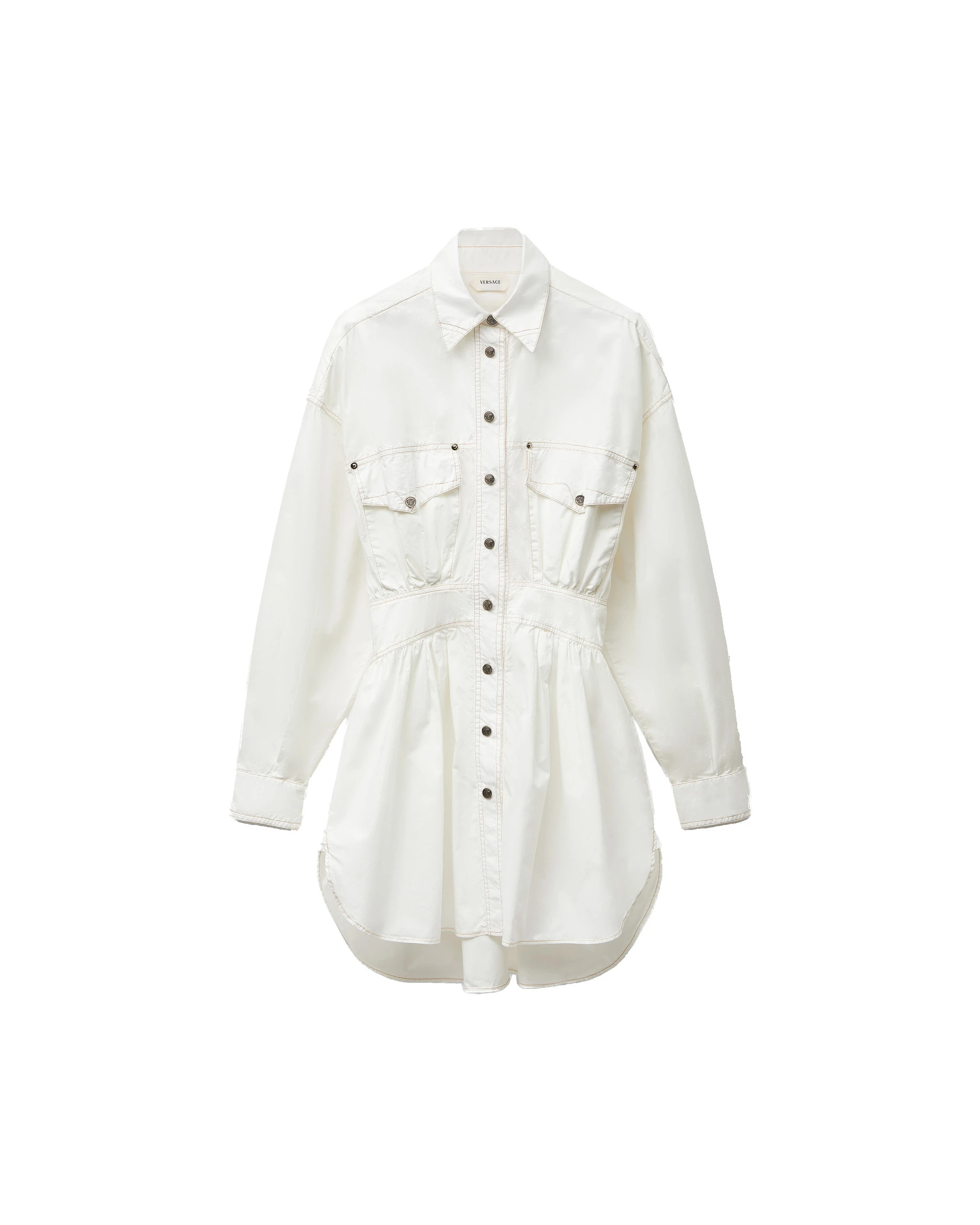 Versace Cotton-Poplin Mini Dress in White, Ref. 1025815 Versace Cotton-Poplin Mini Dress in White, Ref. 1025815 | Mini Dresses | Coveti
