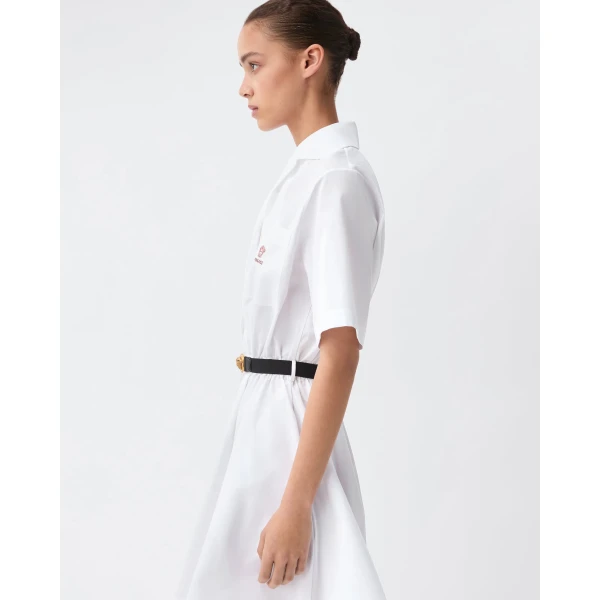 Versace Cotton-Poplin Mini Dress in White, Ref. 1025864, view 4 | Mini Dresses