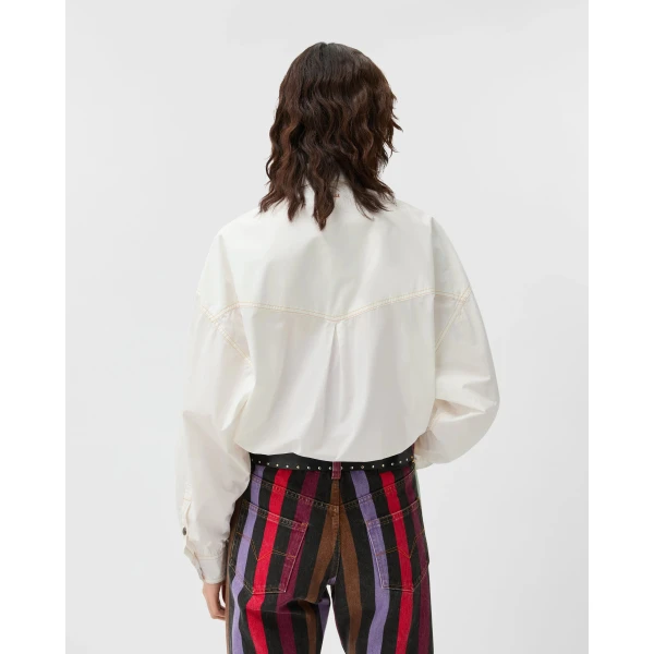 Versace Cotton-Poplin Shirt in White, view 3 | Shirts