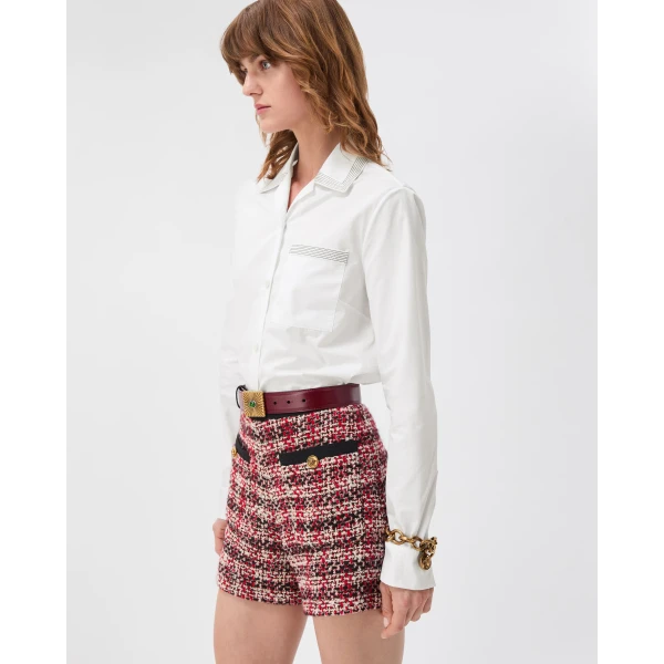 Versace Cotton Poplin Shirt in White, view 4 | Shirts