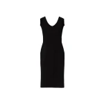Versace Cotton Ribbed Knit Midi Dress in Black | Midi Dresses | Coveti