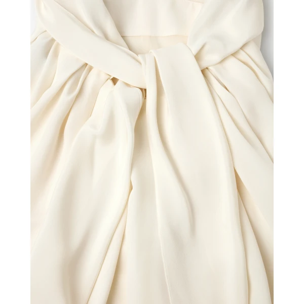 Versace Crêpe Marocaine Silk Midi Dress in Yellow, view 4 | Midi Dresses