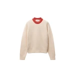 Versace Crewneck Wool and Cashmere Sweater in Beige | Sweaters | Coveti