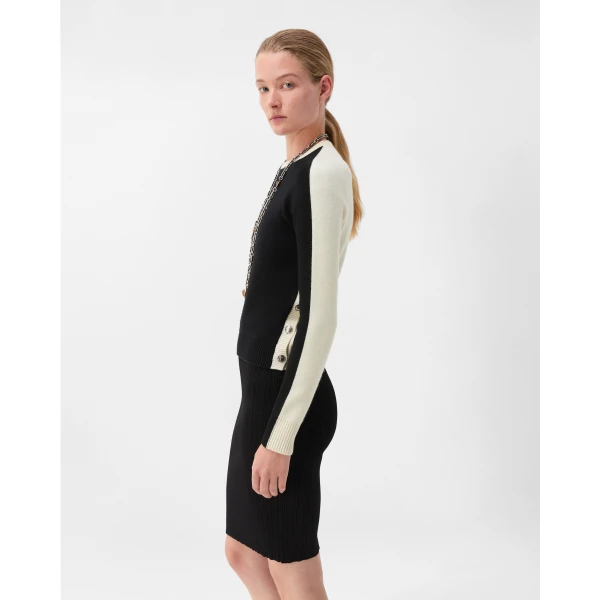 Versace Crewneck Wool and Cashmere Sweater in Black, view 4 | Sweaters