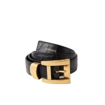 Versace Croc-Effect Leather Belt 3 cm in Black | Belts | Coveti