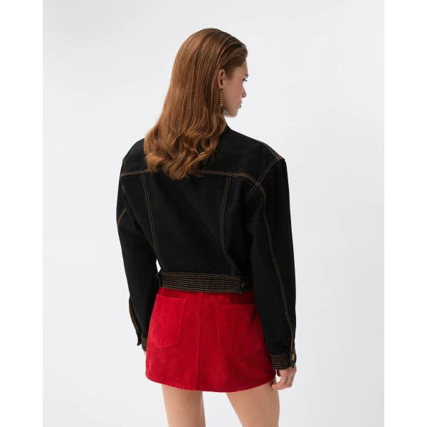Versace Denim Blouson in Black, view 3 | Denim