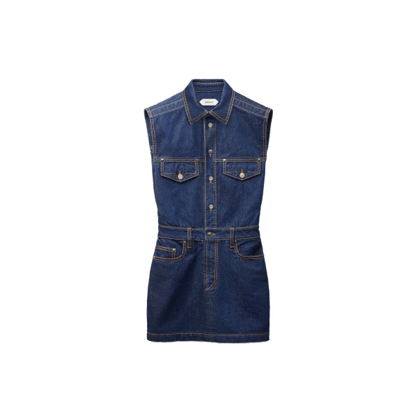 Denim Mini Dress in Blue