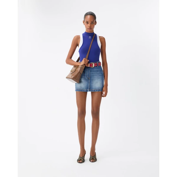 Versace Denim Mini Skirt in Blue, Ref. 1026747, view 2 | Denim Skirts