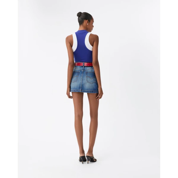 Versace Denim Mini Skirt in Blue, Ref. 1026747, view 3 | Denim Skirts