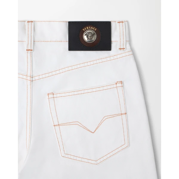 Versace Denim Shorts in White, view 4 | Denim Shorts