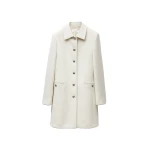 Versace Double-Wool Coat in White | Wool Coat | Coveti