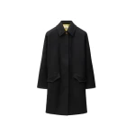 Versace Double-Wool Light Felted Coat in Black and Lime | Wool Coat | Coveti