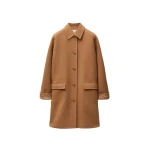 Versace Double-Wool and Cashmere Coat in Beige | Wool Coat | Coveti