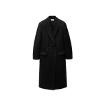 Versace Double-Wool and Cashmere Coat in Black | Wool Coat | Coveti