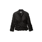 Versace Draped Envers-Satin Blazer in Black | Blazers | Coveti