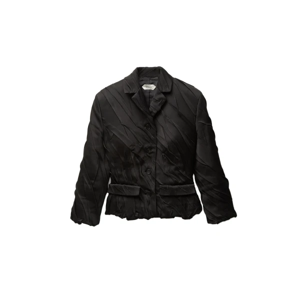 Draped Envers-Satin Blazer in Black