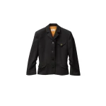 Versace Draped Grain De Poudre Wool Jacket in Black | Jackets | Coveti