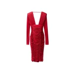 Versace Draped Silk Crêpe Jersey Midi Dress in Red | Midi Dresses | Coveti
