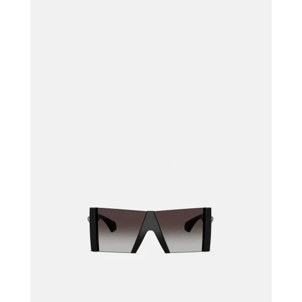 Versace Edge Mask Sunglasses in Black, view 2 | Sunglasses