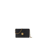 Versace Emblème Croc-Effect Leather Mini Bag in Black | Mini Bags | Coveti