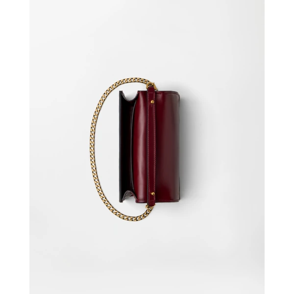 Versace Emblème Croc-Effect Leather Mini Bag in Red, view 4 | Mini Bags