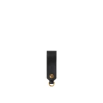 Versace Emblème Leather Keychain in Black | Key Chain | Coveti