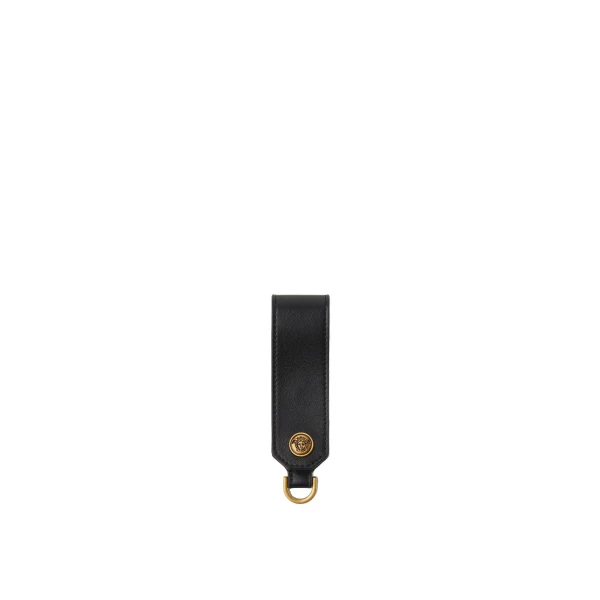 Emblème Leather Keychain in Black