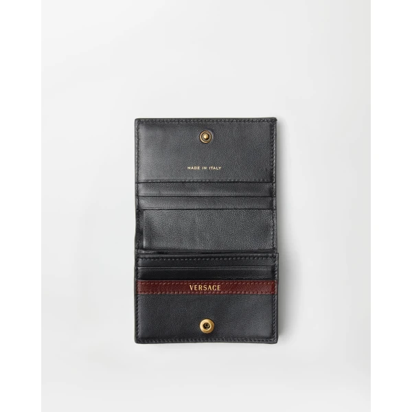 Versace Emblème Leather Wallet in Black, 11 cm, view 2 | Wallets & Purses