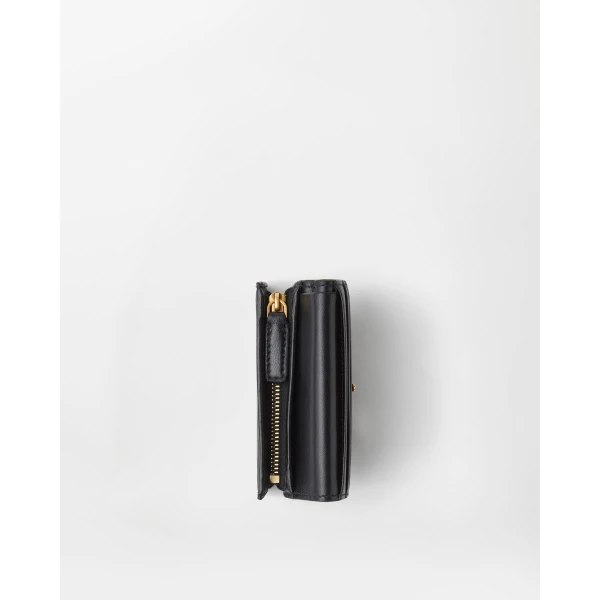 Versace Emblème Leather Wallet in Black, 11 cm, view 3 | Wallets & Purses